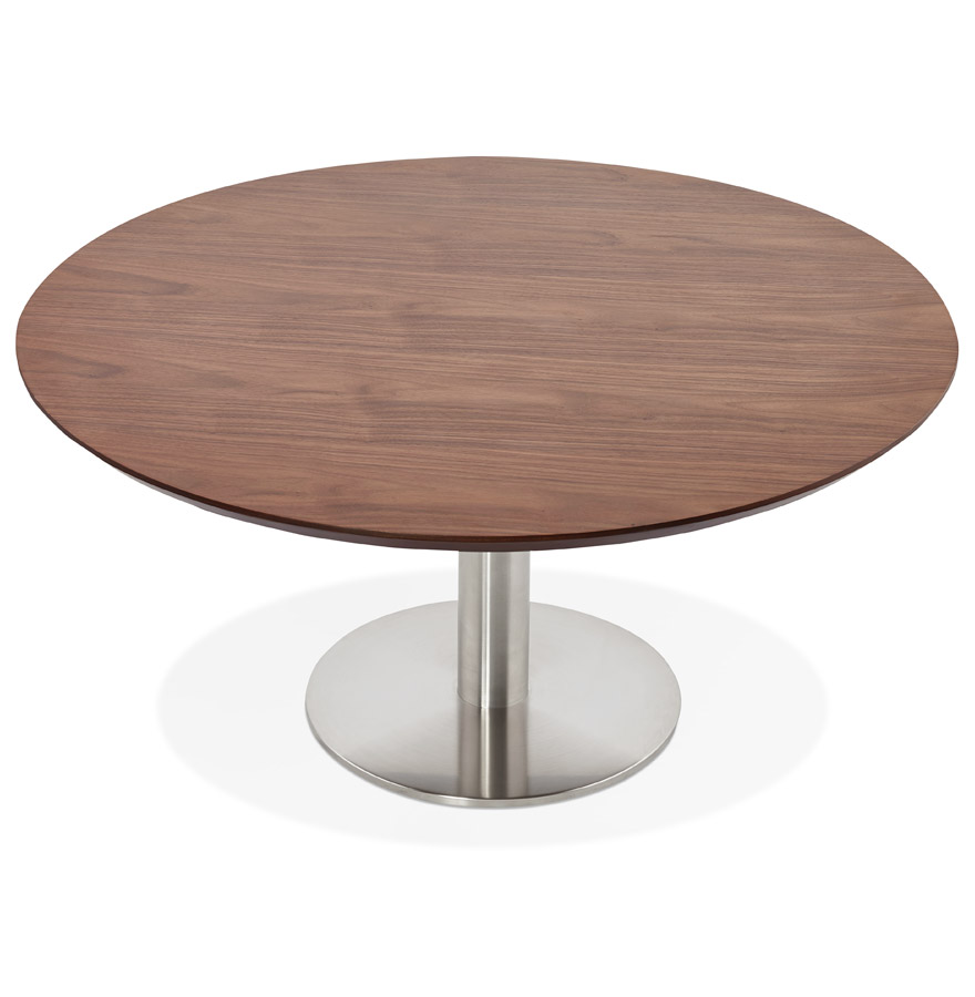 Table basse lounge AGUA en bois finition Noyer - Ø 90 cm vue2