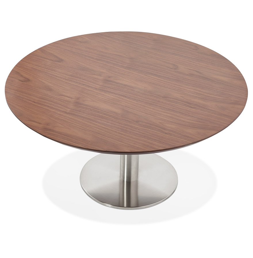Table basse lounge AGUA en bois finition Noyer - Ø 90 cm vue3