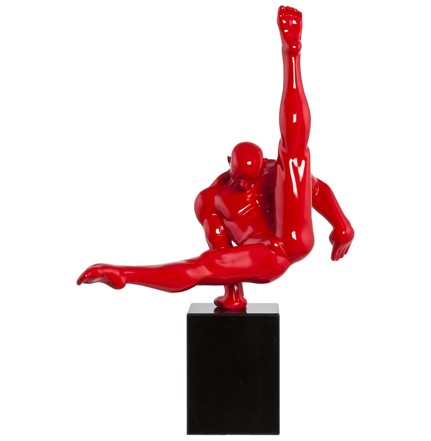 Statue déco ´AKROBAT´ en polyrésine rouge