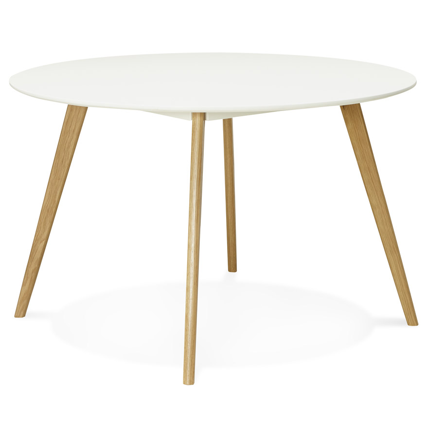Table de cuisine ronde ´AMY´ blanche style scandinave - Ø 120 cm