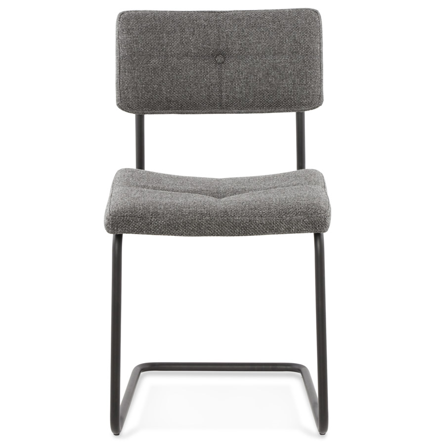 Chaise design capitonnée ´ANDY´ en tissu gris foncé