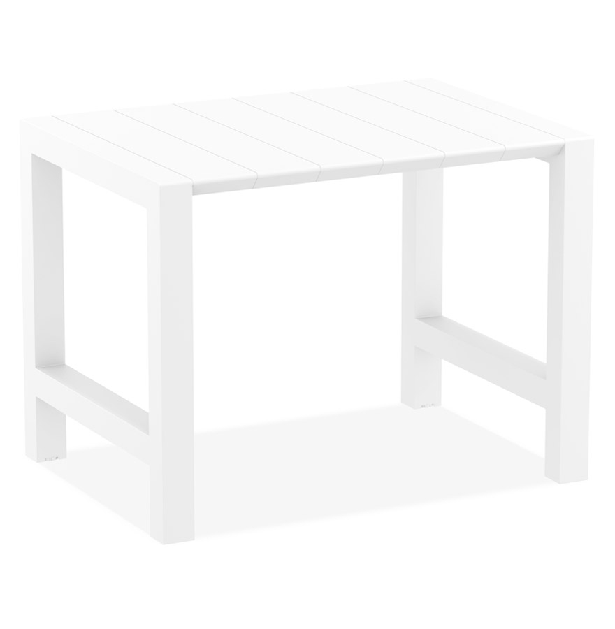 Table haute extensible 'ATCHAM' en matière plastique blanche - intérieur / extérieur - 100(140)x100 cm vue2