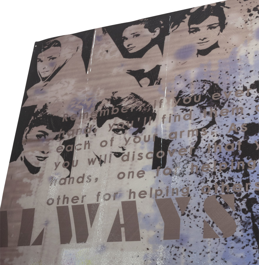 Tableau design ´AUDREY´ Hepburn toile imprimée 120x90cm