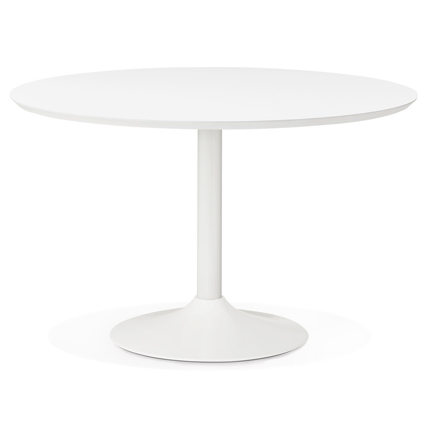 Table à diner/de bureau ronde ´BARABAR´ en bois blanc - Ø 120 cm