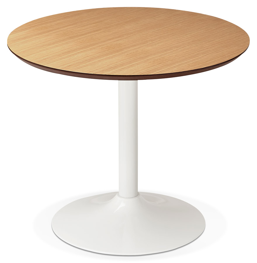 Petite table de bureau / à diner ronde ´BARABAR´ en bois finition naturelle - Ø 90 cm