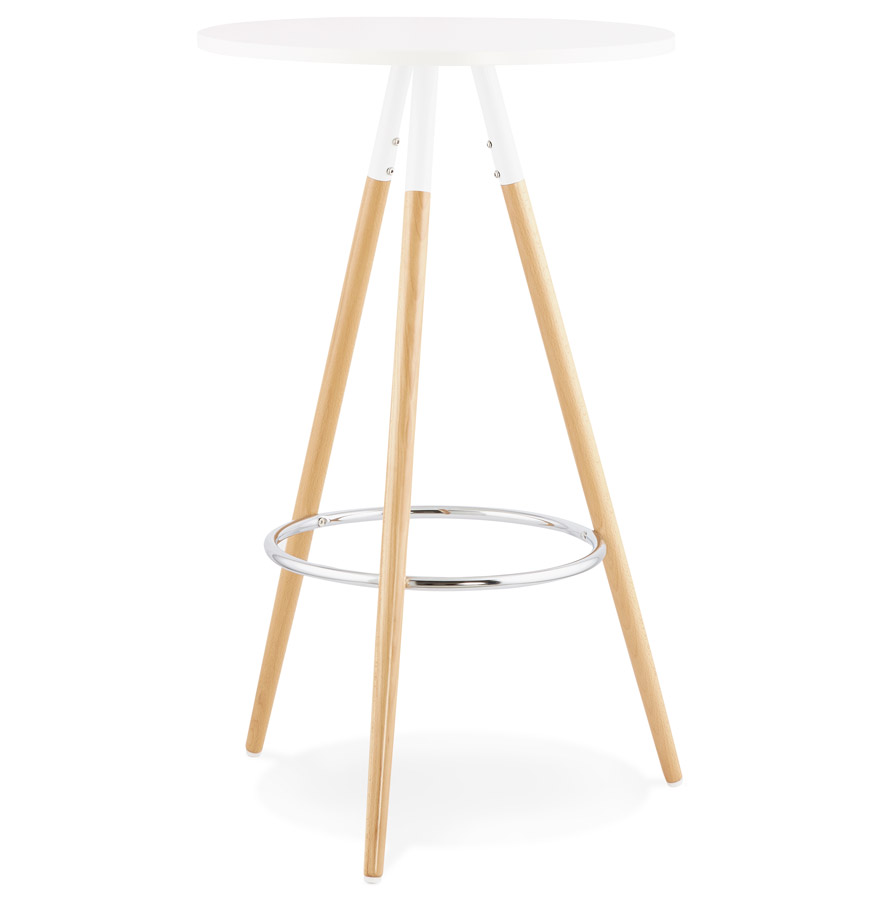 Table haute ronde 'BARY' en bois blanc vue3