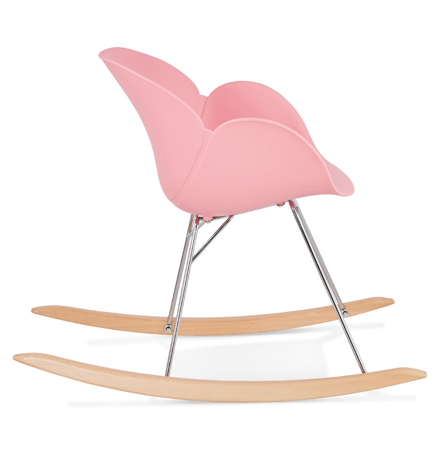 Chaise à bascule design ´BASKUL´ rose en matière plastique
