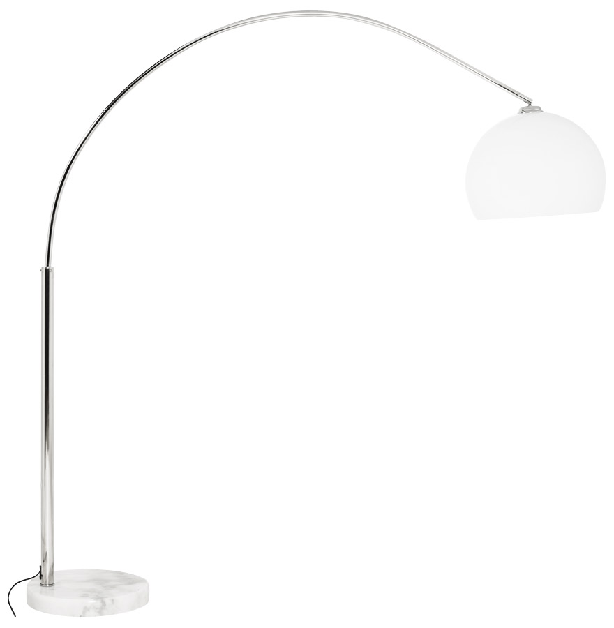 Lampadaire design en arc ´BIG BOW SMALL´ abat-jour blanc