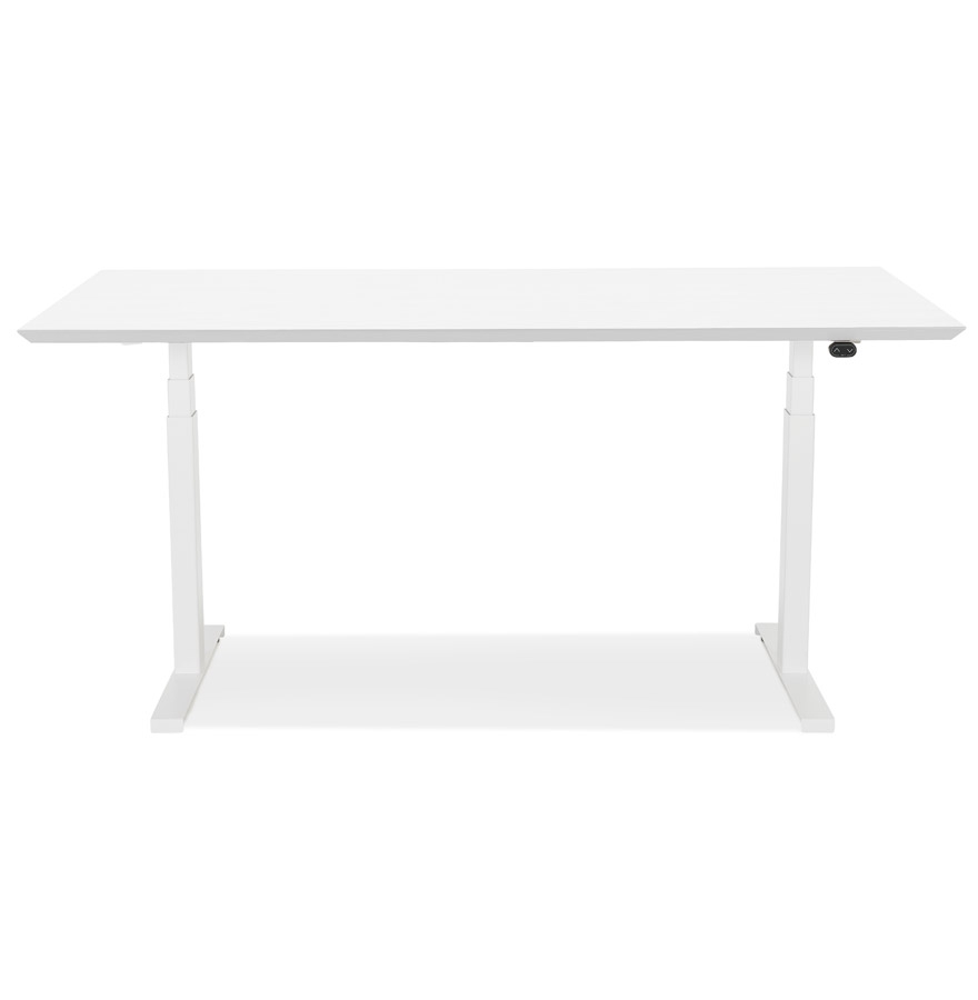 Bureau assis-debout électrique 'BIONIK'avec plateau en bois et métal blanc - 150x70 cm vue3