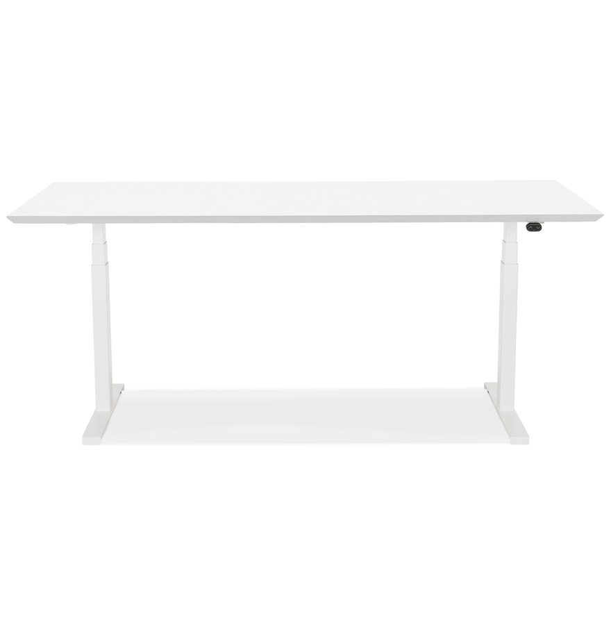 Bureau assis-debout électrique 'BIONIK'avec plateau en bois et métal blanc - 180x90 cm vue3