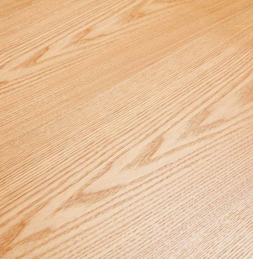 Table de salle à manger ronde 'BRIK' en bois finition naturelle et pied central en métal noir - Ø 140 cm vue2