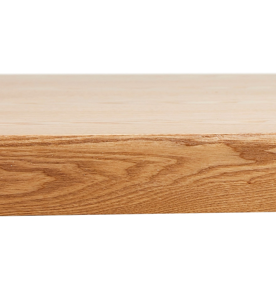 Table de salle à manger ronde 'BRIK' en bois finition naturelle et pied central en métal noir - Ø 140 cm vue3