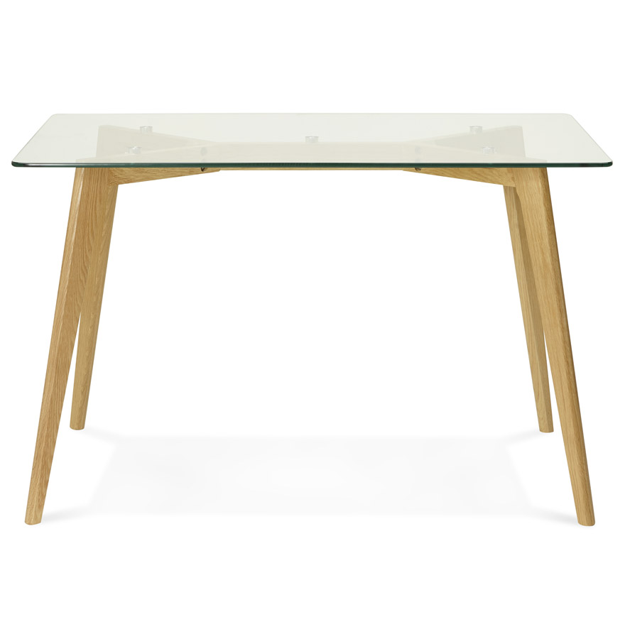 Petite table / bureau droit ´BUGY´ en verre - 120x80 cm