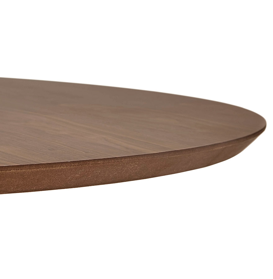 Table basse de salon ronde 'BUSTER MINI' en bois finition Noyer et pied en métal noir - Ø 90 cm vue2