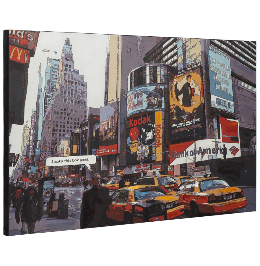 Tableau design ´BUSY´ time square New York sur toile imprimée 120x80 cm