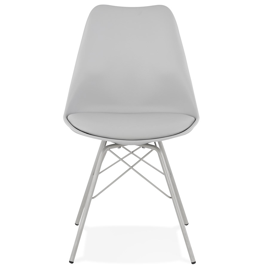 Chaise design 'BYBLOS' grise style industriel vue2