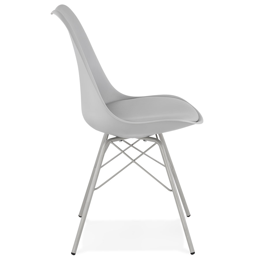 Chaise design ´BYBLOS´ grise style industriel