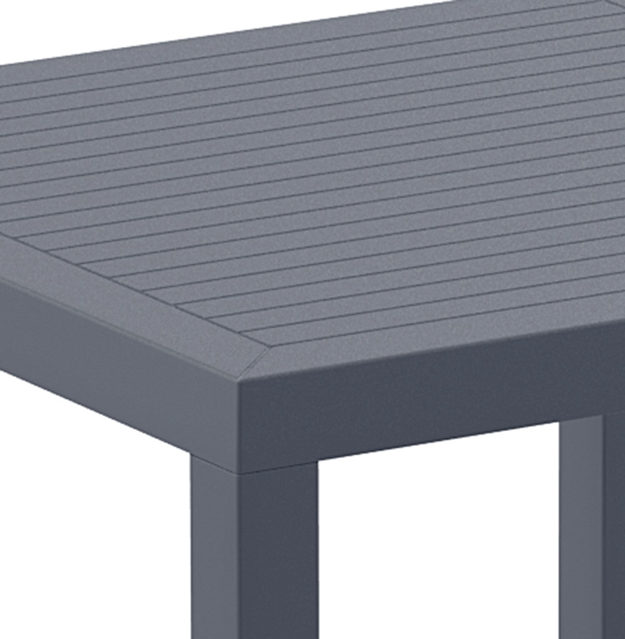 Table de terrasse 'CANTINA' design en matière plastique gris foncé - 80x80 cm vue3