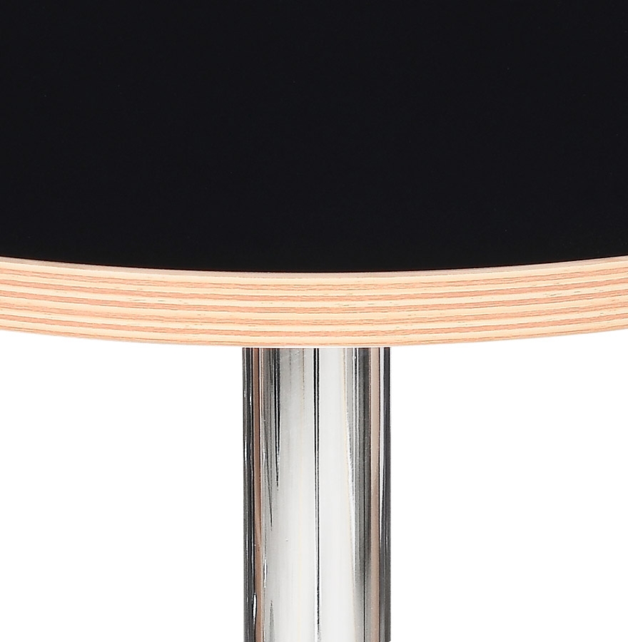Table ronde 'CASTO ROUND' noire et pied chromé - Ø 80 cm vue2
