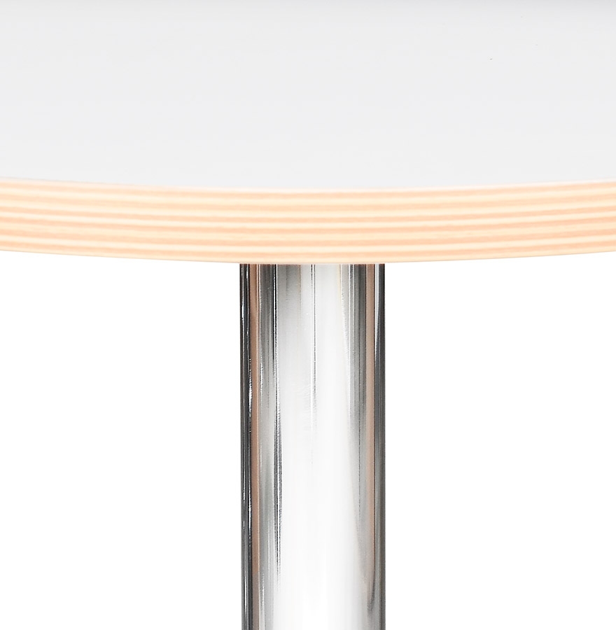 Table ronde 'CASTO ROUND' blanche et pied chromé - Ø 80 cm vue2