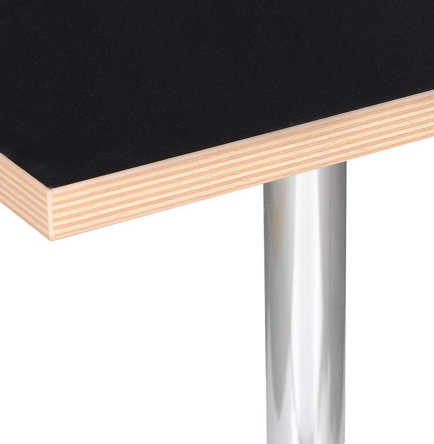 Table carrée 'CASTO SQUARE' noire et pied chromé - 80x80 cm vue3