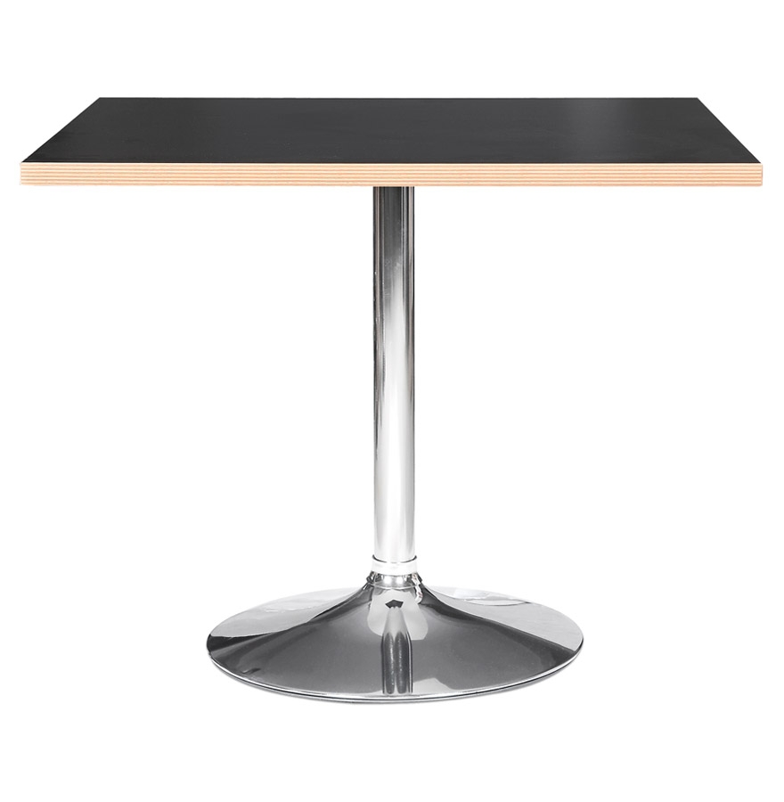 Table carrée 'CASTO SQUARE' noire et pied chromé - 80x80 cm vue2