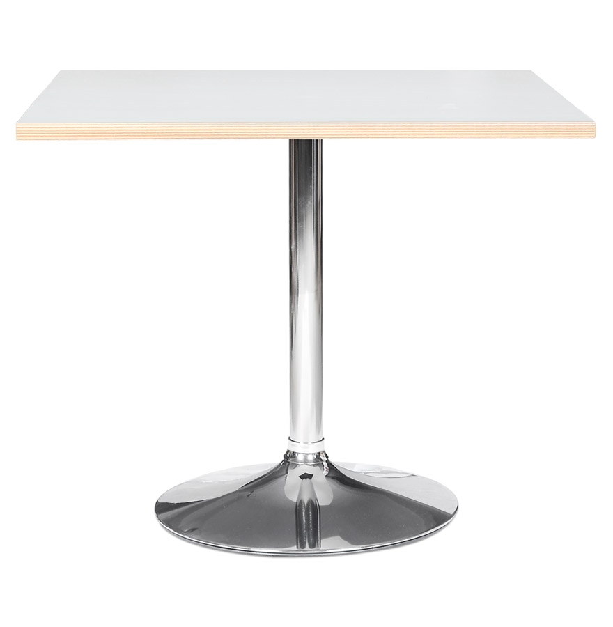 Table carrée 'CASTO SQUARE' blanche et pied chromé - 80x80 cm vue2