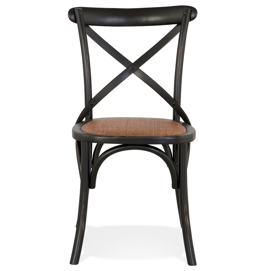 Chaise de cuisine rétro 'CHABLY' en bois noir - commande par 2 pièces / prix pour 1 pièce vue2
