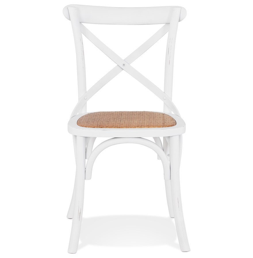 Chaise de cuisine rétro 'CHABLY' en bois blanc - commande par 2 pièces / prix pour 1 pièce vue2