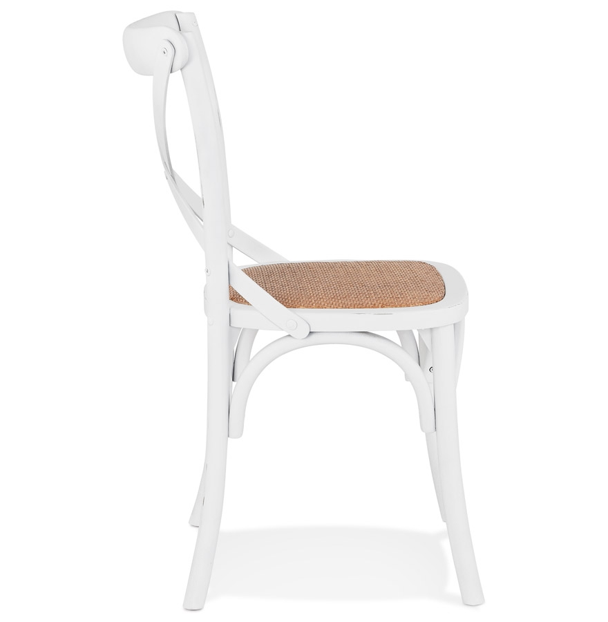 Chaise de cuisine rétro 'CHABLY' en bois blanc - commande par 2 pièces / prix pour 1 pièce vue3