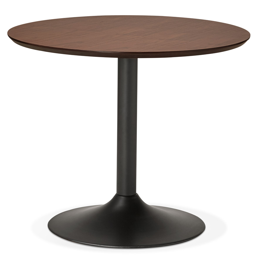 Petite table de bureau / à diner ronde 'CHEF' en bois finition Noyer - Ø 90 cm vue2