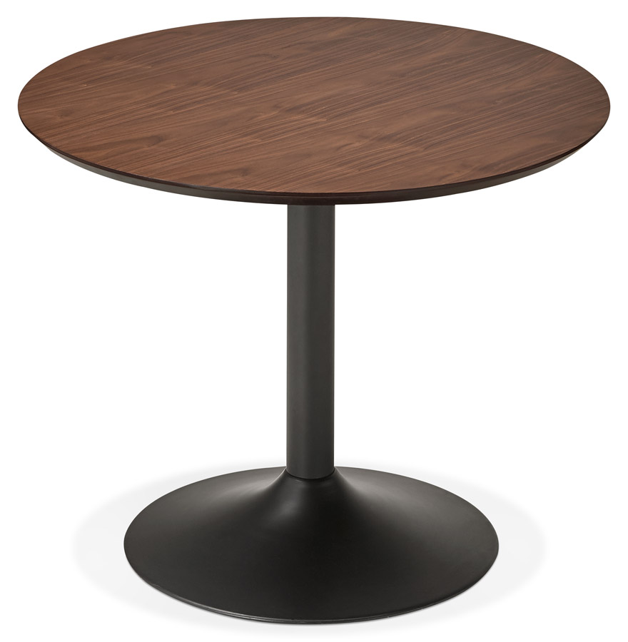 Petite table de bureau / à diner ronde 'CHEF' en bois finition Noyer - Ø 90 cm vue3