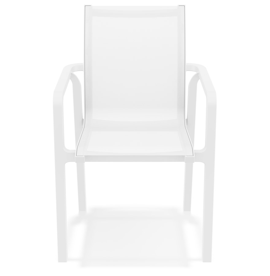 Chaise de jardin avec accoudoirs 'CINDY' en matière plastique blanche empilable vue2