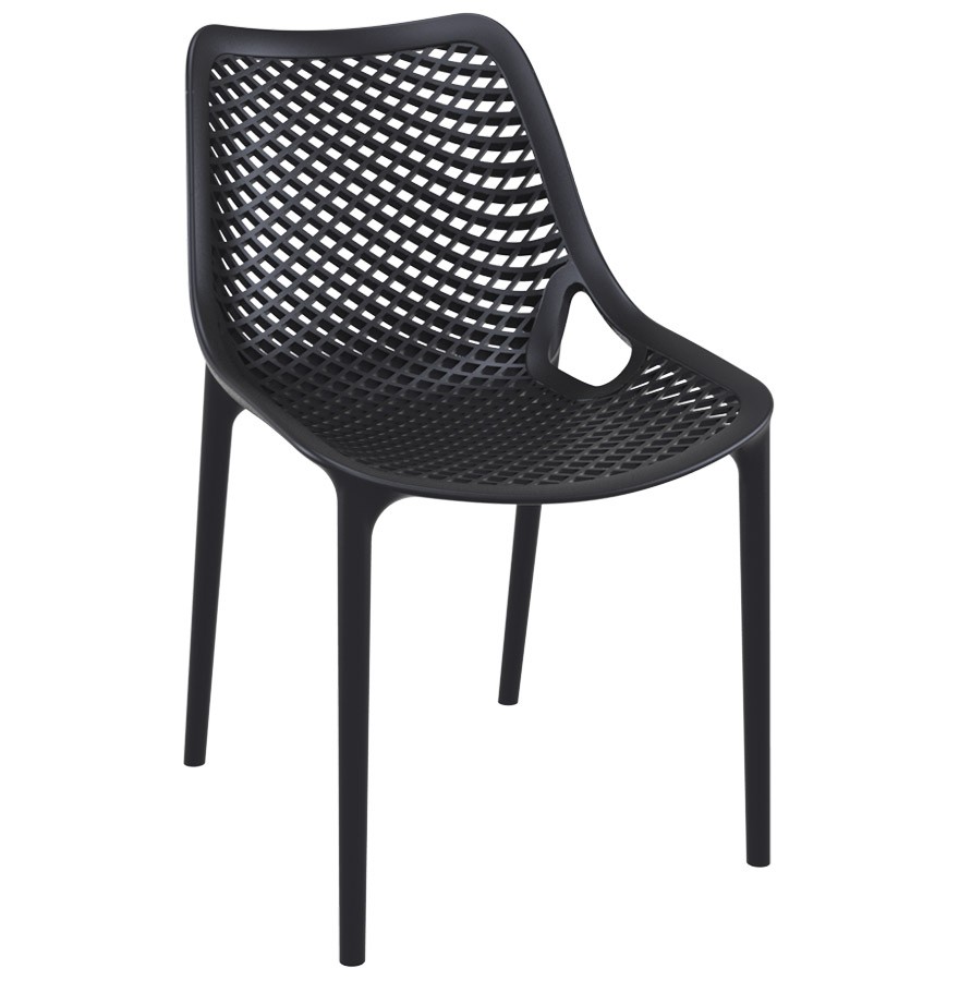 Chaise design en plastique noir brillant DAKOTA