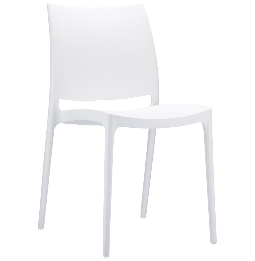 Chaise ENZO - Chaise de jardin blanche en matière plastique