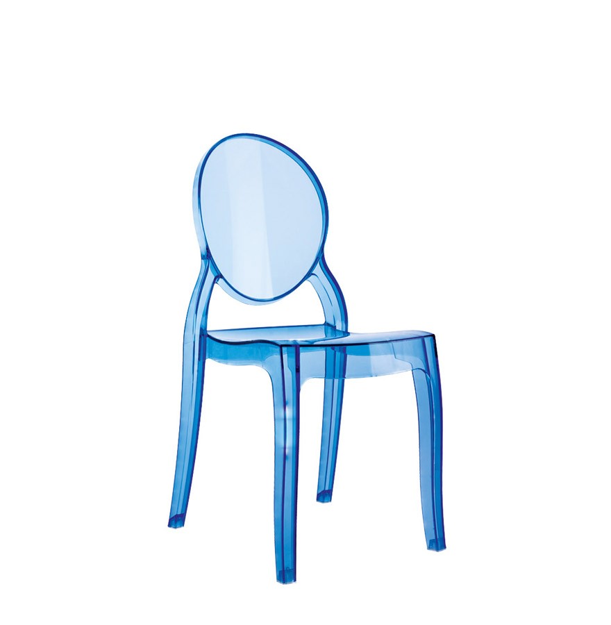 Chaise pour enfant KIDS bleue transparente en matière plastique