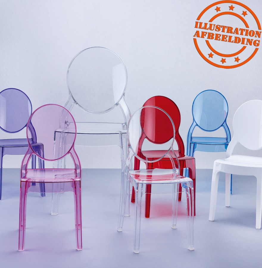 Chaise pour enfant KIDS rose transparente en matière plastique