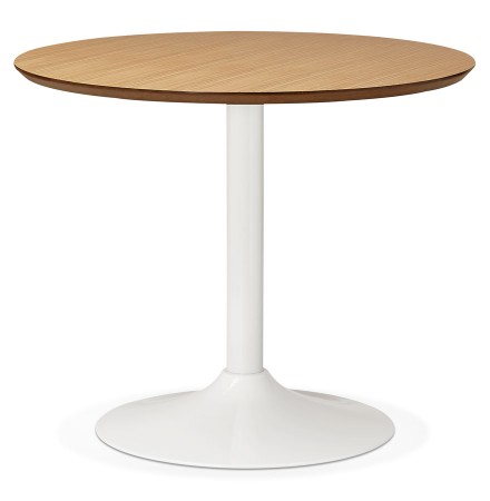 Petite table de bureau / à diner ronde 'BARABAR' en bois finition naturelle - Ø 90 cm