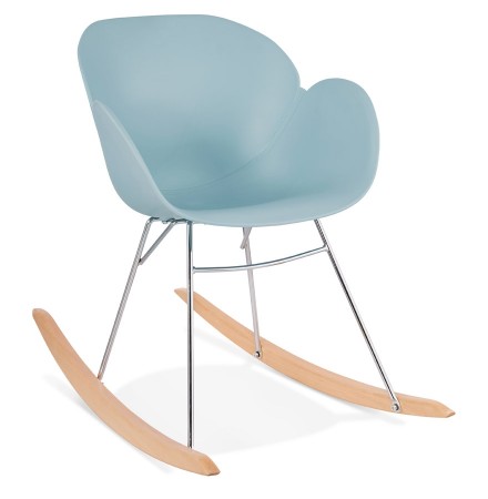 Chaise à bascule design 'BASKUL' bleue en matière plastique