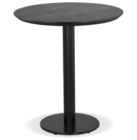 Petite table à diner 'BASTILLE' ronde en bois et fonte noire - Ø 60 cm