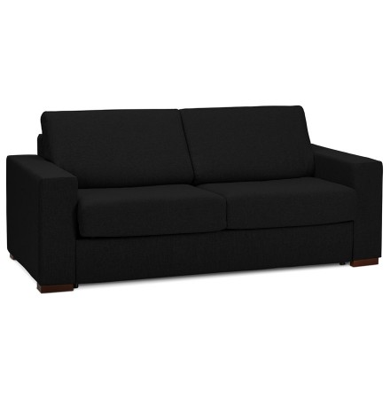 Canapé 3 places convertible en lit 'BELGO' en tissu noir