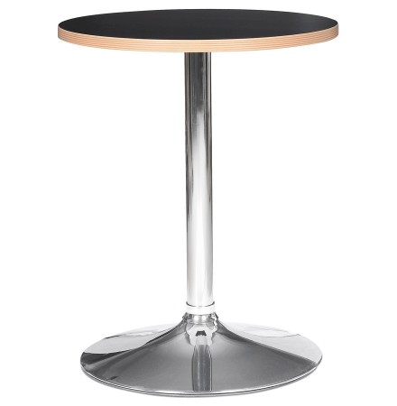 Table ronde 'CASTO ROUND' noire avec pied chromé - Table HoReCa Ø 60 cm