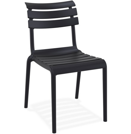 Chaise de jardin 'CHALA' noire en matière plastique