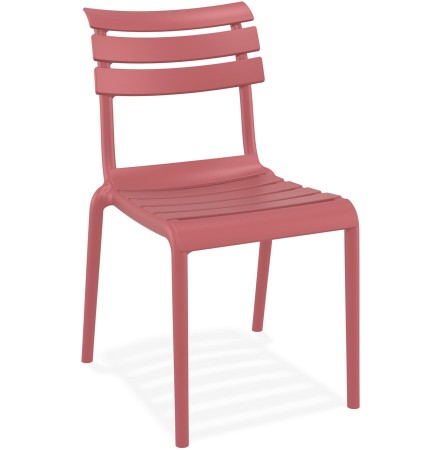 Chaise de jardin 'CHALA' rouge en matière plastique