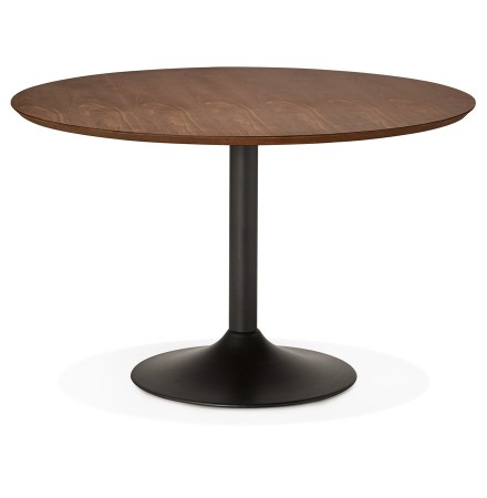 Table à diner/de bureau ronde 'CHEF' en bois finition Noyer - Ø 120 cm