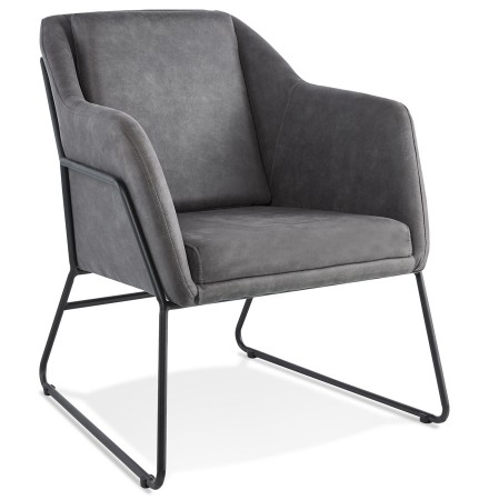Fauteuil lounge design 'COMIK' en microfibre gris foncé