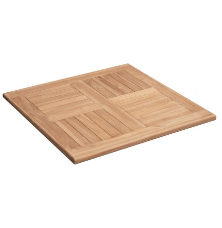 Plateau de table carré 'COTEK' en bois de Teck naturel - 70x70 cm