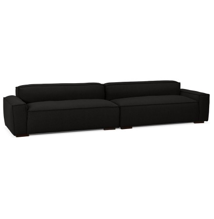 Grand canapé design 'DODU XXL' en tissu noir - canapé droit 5 places