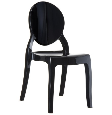 Chaise médaillon 'ELIZA' noire en matière plastique