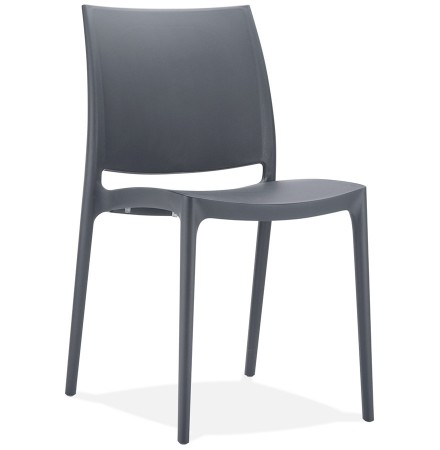 Chaise design 'ENZO' en matière plastique gris foncé